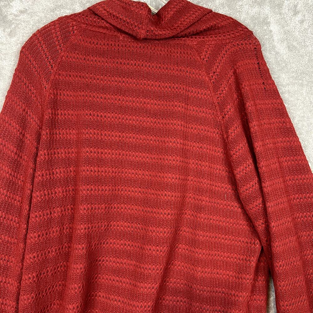 We the Free Cowl Neck Sweater Womens L Red Knit Cape Sleeve Boho - Picture 5 of 10